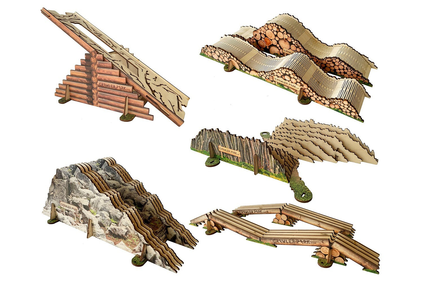 ToysWD Crawler Park Kit of 5 obstacles for 1/24 1/18 RC Crawler park circuit TWDKIT0003