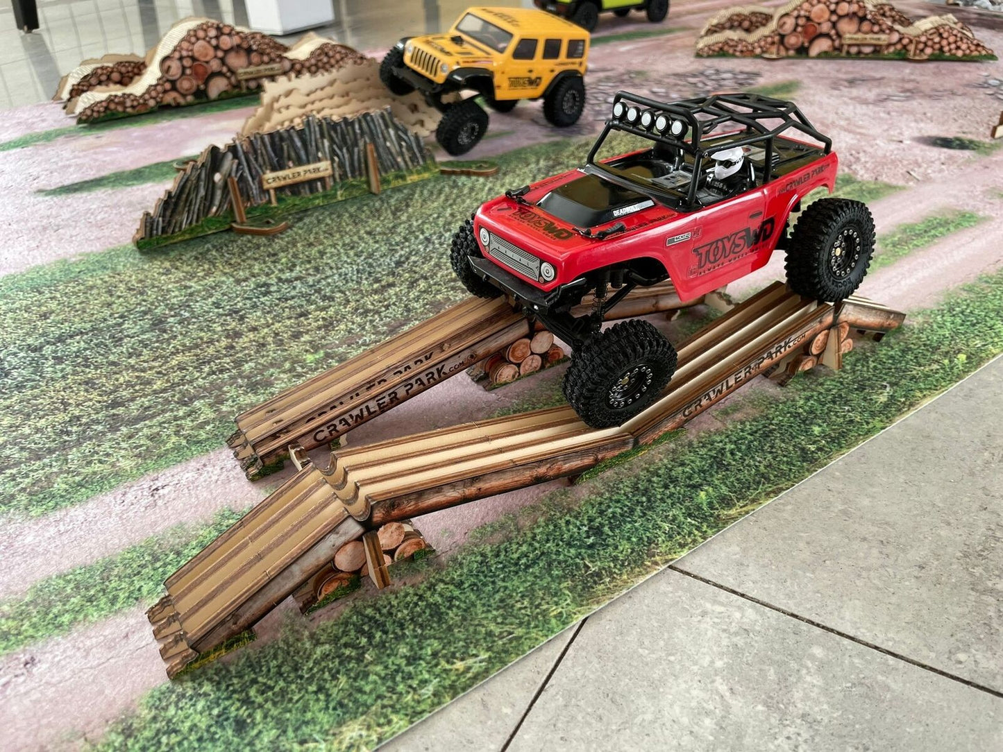 ToysWD Crawler Park Carpet circuit of 79x28in for 1/24 1/18 RC Crawler park circuit TWDTRK012