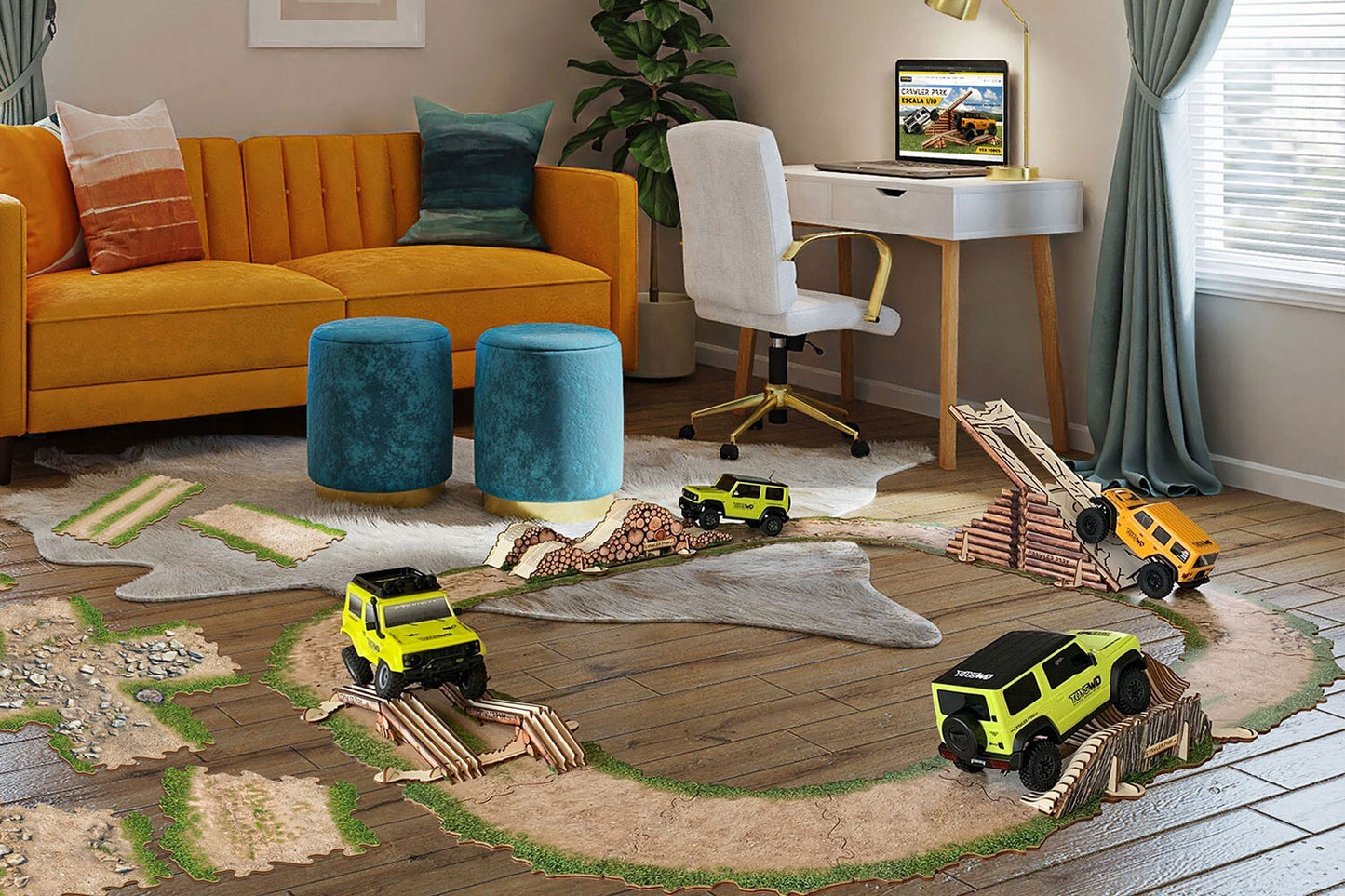 ToysWD Crawler Park Starter Kit Carpet Circuit RC Crawler Park 1/24 1/18 TWDKIT0001